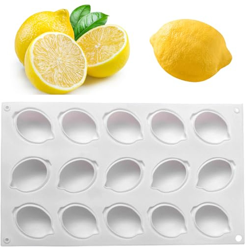 Cedric Grolet Formen, Silikonform Zitrone für DIY Desserts und Backwaren, Zitronen Silikonform für Kuchen und Partydekoration, 297 x 174 x 29 mm