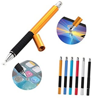 CHICAMPERA Capacitive Stylus Pen with Metal Body and Golden Finish Universal 2 in 1 for Taking Notes and Drawing for Touch Screen Devices on Tablets and Phones