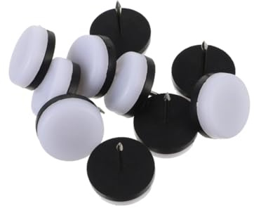 FONDOTIN 40 Stück Möbelgleiter mit Nagel Nylon Pads rutschfest Möbelbeine Bodenschutz für Holz Vinyl Fliesen Stühle Tische Schränke Geeignet