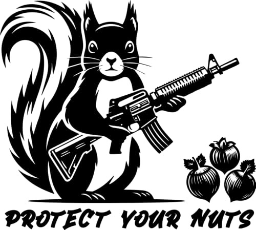 PROTECT YOUR NUTS Eichhörnchen Abziehbild-Transfer-Aufkleber. Autoaufkleber für Motorrad, Notebook, Kühlschrank, Wand, Tür, Mülleimer, Gepäck