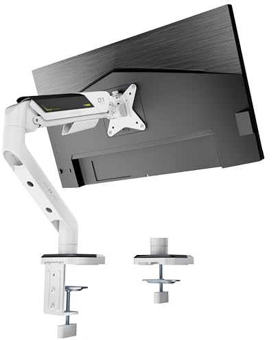HUMANEX Heavy Duty Single Monitor Arm for 17-40 Inch, Capacity Max 12kg | Premium Mechanical Spring Monitor Mount, Quick Release VESA 75/100mm, Ergonomic Height Adjustable Tilt Swivel Rotate