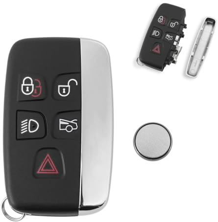 For Jaguar XF 5 Button Key Fob Shell Replacement Case | For Jaguar XF 2013 For XJ XE XJL XK Key Fob Case Cover with CR2032 Battery, Jaguar key shell