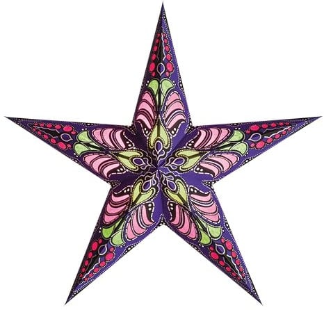 starlightz Papierstern RAMADASA Violet 60 cm Lampenschirm, Fensterdeko, Weihnachtsstern, handgemacht - das Original aus Indien