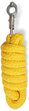 Führstrick mit Panikhaken für Pferd - Anbindestrick in verschiedenen stylischen Designs, Führleine, Anbindeseil Pony, Esel, Ziege (Gelb)