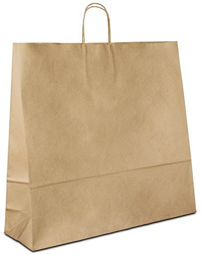 Papiertüten braun mit Kordel-Henkel I 50 Stk. 54+15x49cm I Papiertragetasche für Einzelhandel, Hochzeit, Geburtstag, TO-GO I Geschenktüten aus Kraftpapier I HUTNER