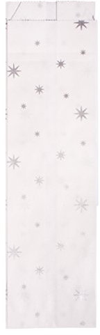 Rayher 67267606 Papier-Faltenbeutel mit silbernen Sternchen, 7 x 24 cm, Boden 5,5 cm, 70g/m2, Btl. 25 Stück, Papiertüten zum Sterne falten, Silber