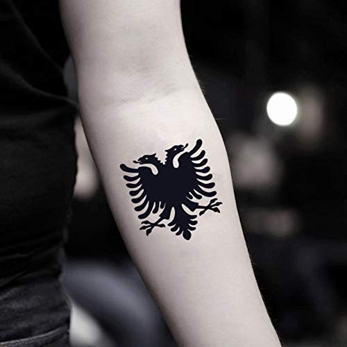 Albanian Eagle Temporary Fake Tattoo Sticker (Set of 2)