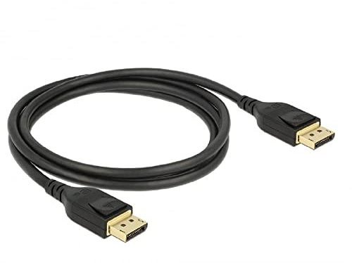 Delock Kabel Displayport 1.4 8K 60Hz, DP 8K Zertifiziert (Ultra HD 2), 4K @ 240hz, DP Kabel für Gaming Monitor, Gaming Grafikkarte 1 m