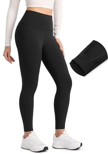 CRZ YOGA Matte Fleece Lined Leggings 28'' | Thermal, Casual, Full Length, Winter, Warm Pants for Women