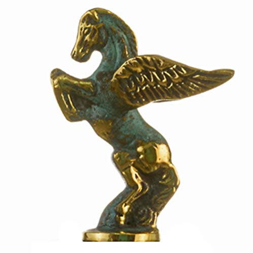 Pegasus Geflügeltes Pferd mit Marmorsockel Statue Massive Bronze Antike Griechische Handarbeit