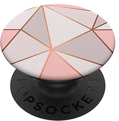 Rose-Gold Geometric-Marble PopSockets PopGrip: Swappable Grip for Phones & Tablets