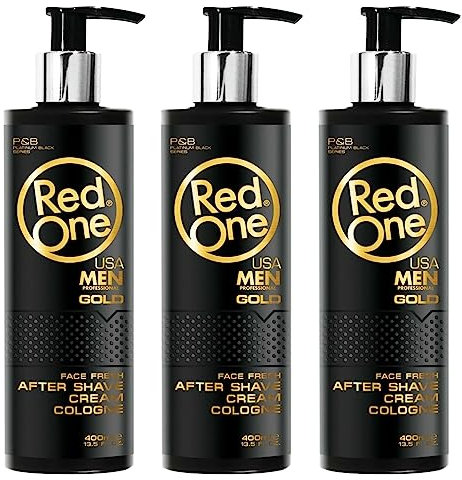 Redone Aftershave Cream Cologne Gold 3x400ml | Premium Men’s Balm Lotion Cologne | Moisturising After Shave Care | Long Lasting Fresh Scent | Barber Quality Grooming Product | 3 PCS