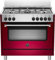 Cucina a gas con forno elettrico con grill, 90x60 cm, N° 5 fuochi, colore rosso