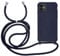 MyGadget Strap Case for Apple iPhone 11 - Crossbody Phone Cover - TPU Silicone Case with Neck Holder - Cord Lanyard Carrier with Rope in Dark Blue