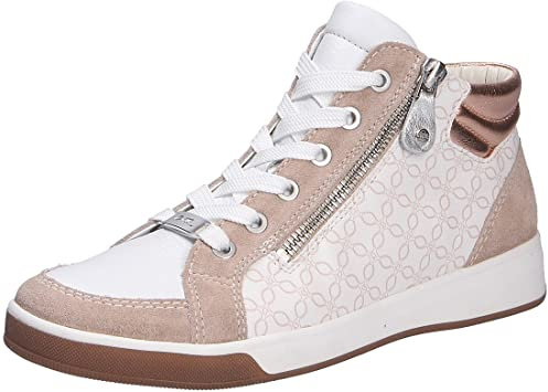 ARA Damen Rom Mid-cut Sneaker, SAND,WEISS/ROSEGOLD, 41.5 EU