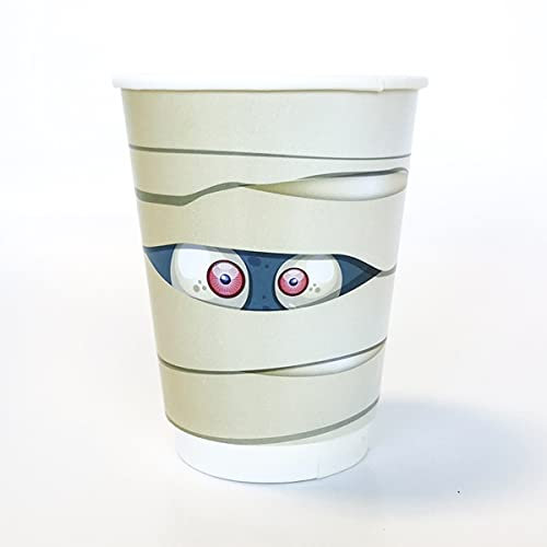 12oz Halloween Mummy Halloween Party Disposable Printed Paper Cups (100)