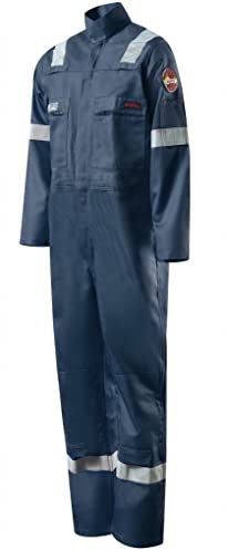 Roots Welders Overalls, Flame Resistant Flambuster Classic Mens Boilersuit Overalls - Navy Blue, 50''