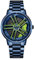 RWXCOW Herren Uhr Automatik Wasserdicht Herrenuhr Hohl Quarzuhr Motorsport Herren Armbanduhr Titan Edelstahl/Lederarmband Uhren Herren （F-Stahlbandblau+grün）