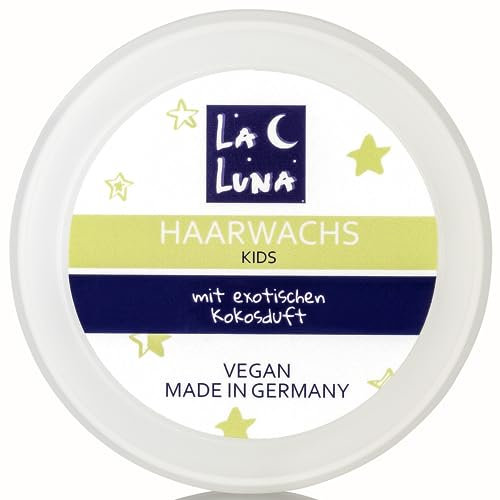 Haarwachs Kinder mit reinem Kokosöl|natürliches Finish| Kids Styling Creme|vegan|LA LUNA Made in Germany|Mädchen Jungen|nicht klebend|wasserlöslich|Hair Pflege Kleinkind Kinderhaar Stylen -100ml
