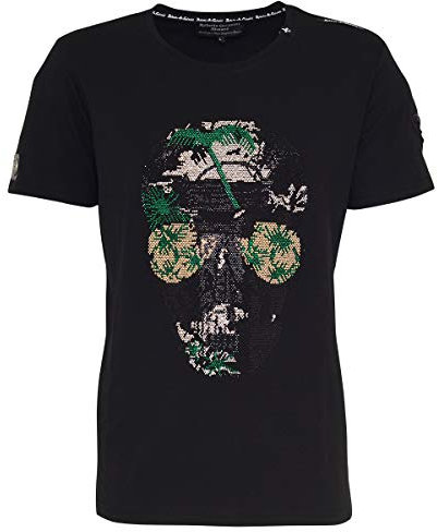 Roberto Geissini Herren - T-Shirt - Skull Hawaii - Black L