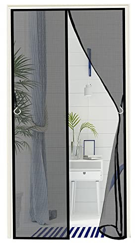Tenda Zanzariera Magnetica Finestra, 110x240cm Zanzariera Magnetica per Porte Impedendo agli Insetti di Entrare (Nero)