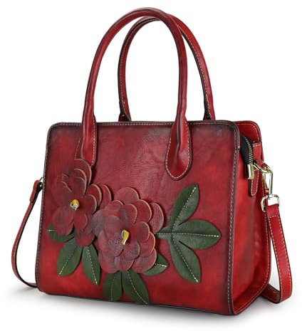 LETEULO Damen Umhängetasche Handtasche Frauen Schulterbeutel abnehmbarem Schultergurt handtasche Groß Wasserdicht für Reisen Arbeitstasche Rot