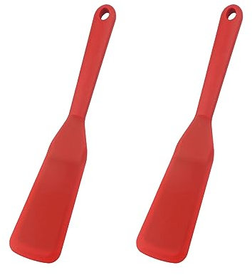 Crepe Omelette Long Thin Spatula Set, 2 PCS Silicone Thin Omelet Spatula Turner - Omelet Maker, Crepe Tools - Spatula Set for Nonstick Cookware