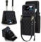 XIZYO Crossbody Zipper Leather Wallet Phone Case for Samsung Galaxy Z Flip 4, with 2 Adjustable Detachable Lanyard Straps, for Women Girls Cute Luxury Protective Cover with Card Holder, Black