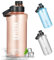 OJOJ Wasserflasche, BPA-frei, 2 l, Sport-Trinkflasche für Camping, Wandern, Workouts und Outdoor-Aktivitäten