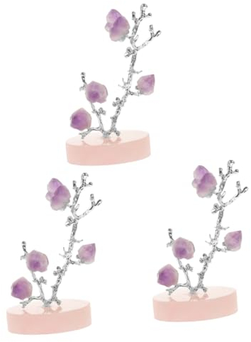 Abaodam 3st Kristallknospenbaum Heilender Kristallbaum Edelsteinbaum Für Positive Energie Reichtum Figur Chakra-kristallbaum Chakra-geldbaum Wohlstand Dekor Wohnkultur Büro Zu Hause Metall