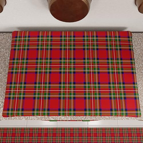 PETTI Artigiani Italiani - Coprifornello Natalizio, Coprifornello Cucina Natalizio, Copri Piano Cottura 50x70 cm, Coprifuochi Tartan, 100% Made in Itay