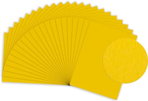 Sumico Tonzeichenpapier 50x70cm 50 Bogen schwarz I Bastelpapier 130g/m² I dickes Ton-Papier zum Basteln & Malen I Bastel-Pappe umweltfreundlich verpackt I Tonkarton bunt für Kinder, DIY (Sonnengelb)