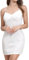Odizli Partykleid Damen Sexy Y2K Spaghettiträger Glitzer Pailletten Glitzerkleid Pailettenkleid Enges Bodycon Kleid Etuikleid Minikleid Festliche Rave Festival Party Kurz Cocktailkleid Weiß XS