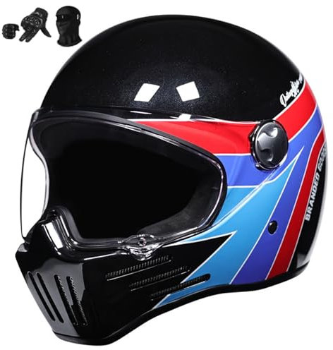 Integral-Motorradhelm, Vintage-Integral-Motorradhelm, Motorrad-Roller, Retro, klassischer Crash-Racing-Rallye-Tourenhelm, ECE-geprüft A,M55-56CM