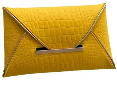 YUEZHAN Abendtasche Damen Clutch Abendessen Clutch Umschlag Tasche Dekoration Multifunktion Ale Damen Freizeit Abend Party Abendessen Beutel Gelb