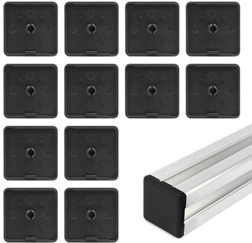 IKOPFLN 12 Stück Endkappe Aluprofil 40x40 Abdeckkappen Aluprofil Kunststoff Schutzkappen - Aluprofil Kappe Profil Endkappe Profilabdeckkappe Kunststoff - Zubehör Vierkantrohr Endkappen (Schwarz)