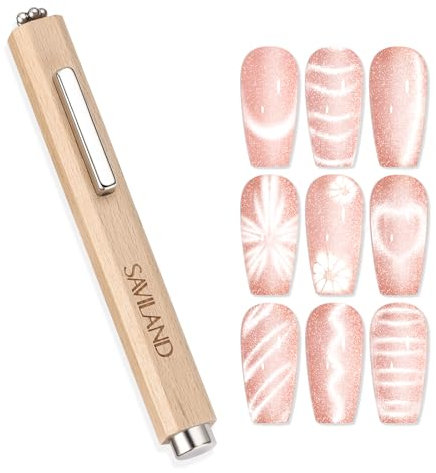 SAVILAND Cat Eye Magnet für Nagel: 3-in-1 Cat Eye Gel Nagellack Magnet N35 Neodym Ultra Starker Magnet für Nagellack Vielfältige Wirkung Doppelseitig Magnetstift Nageldesign Tools Nagelstudio Zubehör