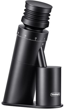 Viesimple Gen 4 Electric Burr Coffee Grinder, Single Dose, Espresso, Black