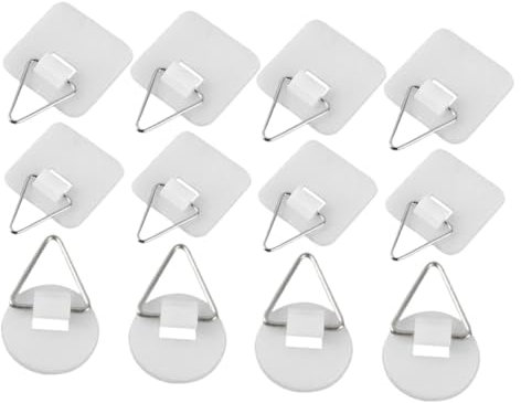 jojofuny Strong Practical 60pcs Plastic Wall Plate Hangers No Nails Shelf Hanging Strips for Home Dec