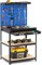 COSTWAY Werkbank 81 x 41 cm, 225 kg Tragkraft Arbeitstisch mit Lochwand & Schubladen & regalen & 20 Hängehaken, Werktisch Werkzeugbank für Haus, Garage, Werkstatt (81x41x156 cm,Blau)