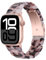 Miimall Résine Bracelet Compatible avec Apple Watch 49/46/45/44/42mm(Series 3 2 1), Élégante et Légère Bande de Remplacement pour iWatch 10 9 8 7 6 5 4 SE Ultra Strap Femme, Fleurs de Pierre Tortue