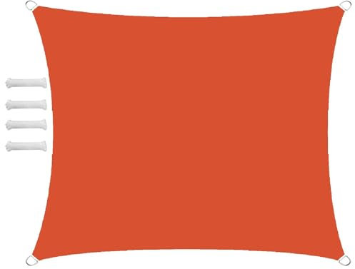 Sonnensegel Wasserdicht Rechteckig 5x6m Sonnensegel Balkon Sonnenschutz 95% UV Schutz Windschutz für Balkon Garten,mit Ösen und Befestigungsseile Orange