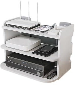 Wooden Cable Management Box - Hide Wires & Power S Cable Management Box Wall Mount Storage TV Box Router Shelf Set-Top Box Bracket Holder Mini PC DVD Player Stand Rack Aluminum Cable Tidy Box(Gold)