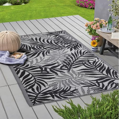 Bestlivings Outdoor Teppich Wetterfest und UV-Beständig (90x150cm / Farn) Teppich aus Kunststoff für Garten, Balkon, Terrasse - Outdoorteppich