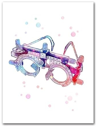 Testrahmen Optometrische Werkzeuge Kunst Optische Poster Drucke Optometrie Instrument Malerei Augenklinik Optiker Arzt Büro Dekor 60x90cm ohne Rahmen