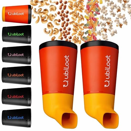 Ubiloot Snackspender - Snacken ohne fettige Finger, Made in Germany | 485 ml, BPA-frei, einhändig bedienbar, für M&Ms, Nüsse und Gummibärchen, Geschenkidee für Gamer