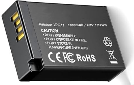 ASKC LP-E17 Battery Replacement for Canon EOS R50 RP R10 R8, Rebel T8i T7i T6i T6s SL2 SL3 EOS M3 M5 M6 200D 77D 750D 760D 800D 8000D Camera 1000mAh 7.2Wh