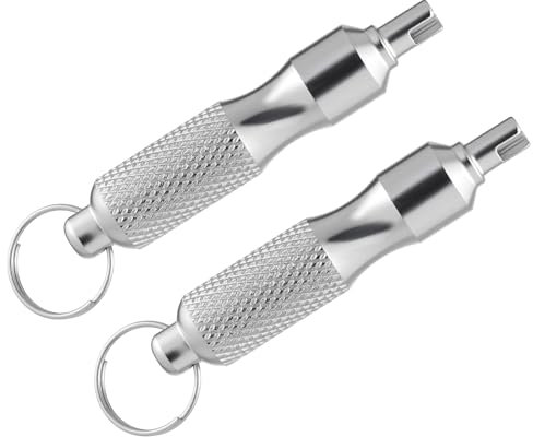 Piriuuo 2 Pcs Valve Core Removal Tool, Stainless Steel Valve Stem Removal Tool Portable & Universal Tire Valves Stem Tools for Car Bicycle Motorcycle Repair Install