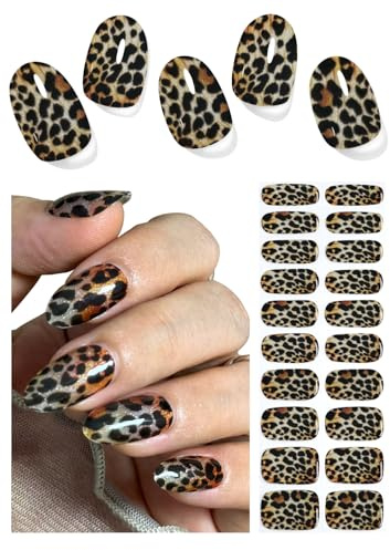 UV Nagelfolien Selbstklebend,20pcs Leopard Gel Nagelfolie für Nagel DIY zu Hause