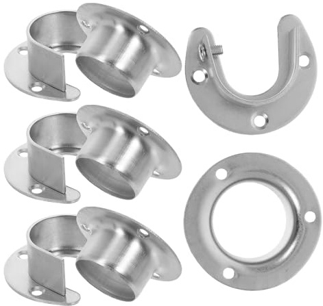 Gatuida 4 Ensembles de Supports en Acier Inoxydable pour Tringles de Placard – Embouts et Fixations pour Barres de Rideau ou Penderie